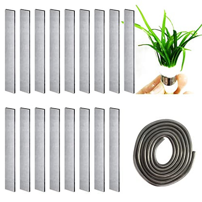 Aquarium Plant Over Weight Anchor, 17 PCS Lead Sheets and 40 inches Lead Strip, Can Cut Metal Strips Aquatic Weight Anchor for Aquarium Fish Tank Plants Reinforced Weight Prevents Floating, 11.7oz
