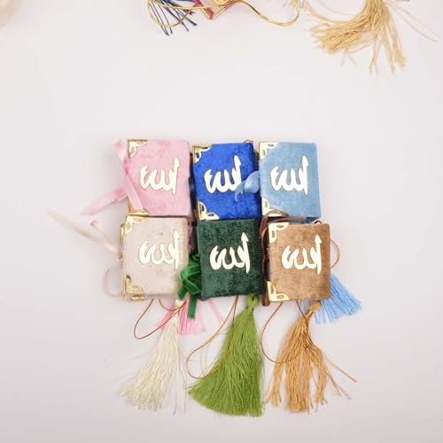 Set of 10 Quran Book for Muslim Favors Quran Book Arabic Hajj Favors Car Hanging Quran Islamic Gift (Blue) - color: Blue