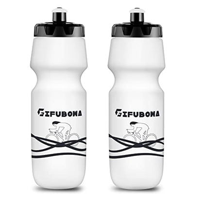 Bike Water Bottles 750ml Bicycle Mtb Road Mountain Bottle, Squeeze, Bpa Free Reusable Bike/Outdoors/Sports/Cycling/Running Water Container, 24 Ounce Volume, 2 Pack White - color: White 2 pack