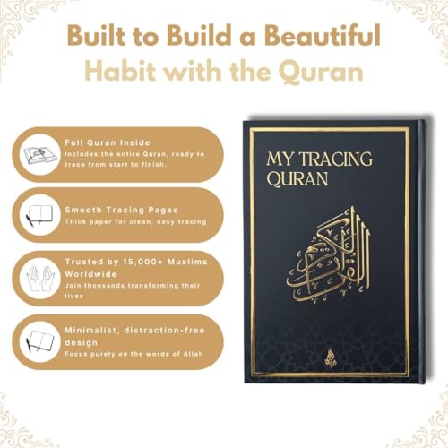 Salam Journal, Islamic Daily Planner with Prayer Tracker, Daily Hadith and Duas, Undated Layout & Tracing Quran Mushaf with Full Juz 1 to 30 | Ideal Book for Writing and Learning Quran Text Bundle