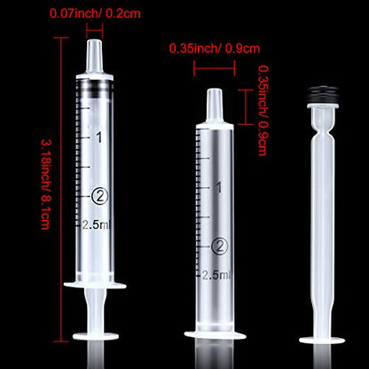 Frienda 20 Packs Syringes Without Needles,2.5 Ml | Large Plastic Measuring Tools for Food, Horse Care, Lab Dispensing, Graduated Markings, Reusable Multipurpose Applicators - size: 2.5 ml