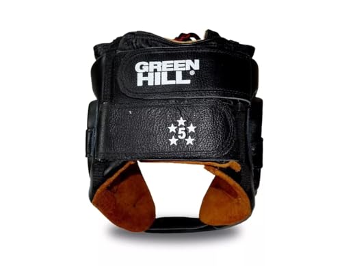 Boxing Headgear for Men & Women – MMA & Muay Thai Sparring Gear, Five Star AIBA-Approved Leather Head Guard - color: Black
