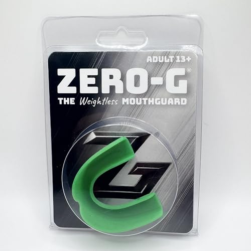 Zero-G Sports Mouthguard Green 1-Pack - Adult Size - Boil & Bite - Basketball, Football, Soccer, Baseball, Hockey, Lacrosse - color: Green