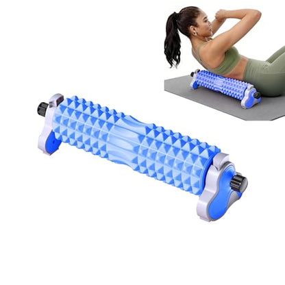 Foam Roller with Detachable Stand, 18” Deep Tissue Massage Roller | 3-Level Height Adjustable Support, Beginner-Friendly Design for Home Workout & Muscle Recovery - Blue - color: Blue