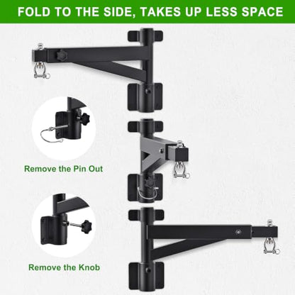 Kipika Heavy Bag Hanger Wall Mount Punching, Rotatable Heavy Duty Boxing Bag Bracket for Home Gym Indoor, Adjustable Length for Kickboxing Bag, Muay Thai Bag,Speed Bag - color: Adjustable length 17"-25"