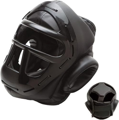 PFG Vital Caged Headgear for Boxing MMA Muay Thai Karate Training Kids Adults - color: Black, size: Medium