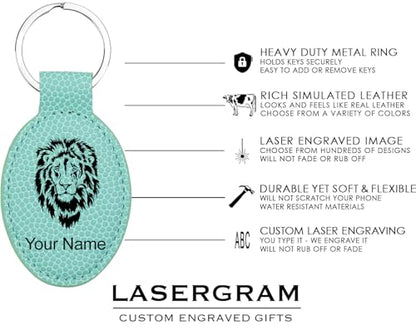 LaserGram Oval Keychain, Allah 1, Personalized Engraving Included (Basketball Teal) - color: Basketball Teal