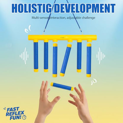 Reflex Game, Hand Eye Coordination Training, Reflex Challenge for Party Nights, Reaction Time Training, Stick Drop Reflex Challenge Game, Catching Sticks Game, Yellow