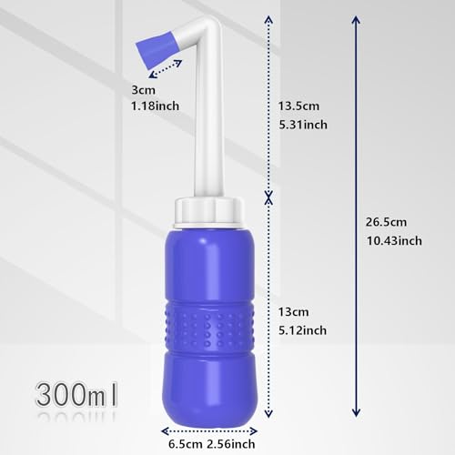 2PCS-Pack 300ml Travel Bidets Bottle Blue+ Black Backpacking Bidet Camping Bidets,Portable Bidet , 10.6oz Peri Bottle - Postpartum and Perineal Care - size: Blue Bottle+ Black Pocket Bidet