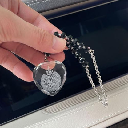 Muslim Ramadan Gift Black Beads Quran AYATUL KURSI Crystal car Hanging car Pendant