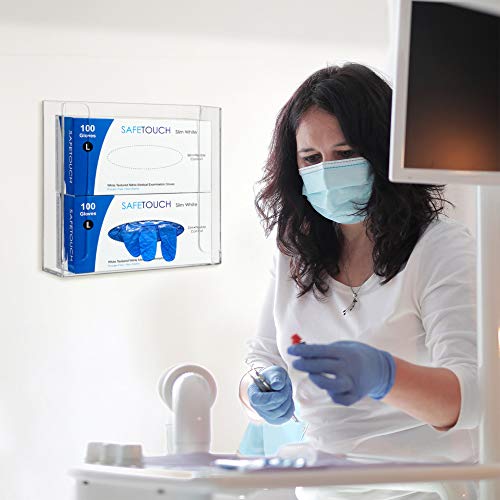 Acrylic Glove Box Holder, Wall-Mounted Glove Dispenser, Floating Glove Box Organizer, Medium Size (for 2 Boxes), 10.5" W x 10.0" H x 3.5" D (Mounting Hardware Included) - size: Medium (for 2 Boxes)