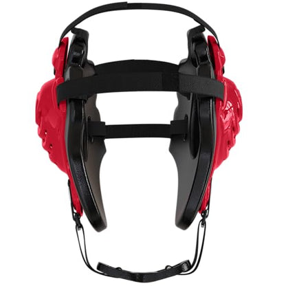 GCA Nelson Youth Wrestling Headgear Pro – Adjustable Ear Guard for Kids | Universal Fit BJJ MMA - color: Varsity Red/Black/Black