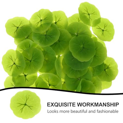 Wakauto 40pcs 6cm Artificial Floating Water Lily Pads Imitation Lotus Leaves Simulation Pond Decor for Aquarium Fish Tank and Garden Home Display