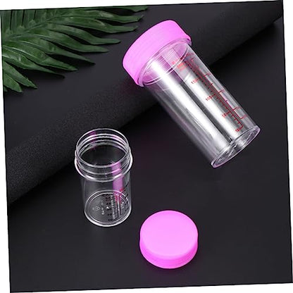 Clear Plastic Measuring Cups Set Scale Measuring Cup with Leak-Proof Lids 100Ml and 300Ml Reusable Beaker Cups for Laboratory Painting - color: Red