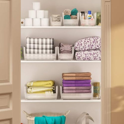 Akro-Mils 30240 AkroBins Plastic Storage Bins, 15"x8"x7", Clear, 12-Pack | Space-Saving Stackable Bins for Garage, Pantry, Craft Organization - color: Clear