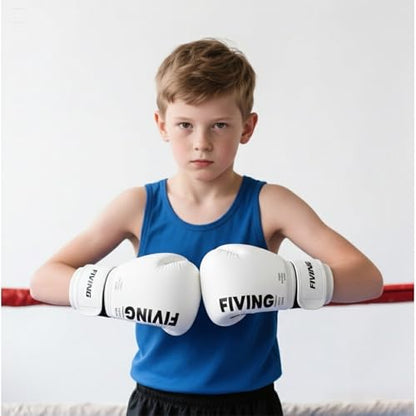 Kids Boxing Gloves, Youth Boxing Training Gloves for Kids Boys and Girls, 4oz & 6oz Fighting Gloves, Punching Bag Kickboxing Thai Mitts MMA Training Sparring Gloves - color: White, size: 4oz