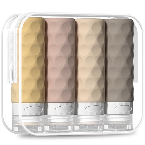 Silevoler Travel Bottles for Toiletries, Silicone Travel Size Containers - color: Apricot