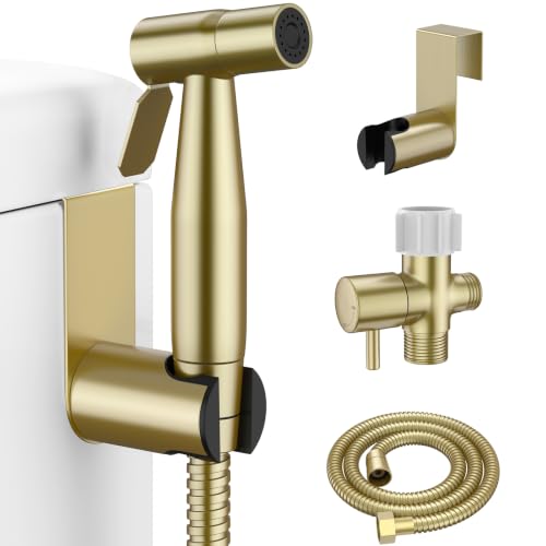 LUFEIDRA Handheld Bidet Sprayer, Adjustable Water Flow, RV Toilet Use, Gold - color: Gold, size: 1 Pack