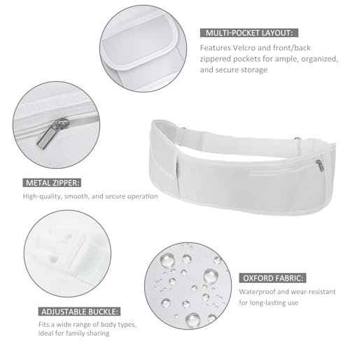 Qianliniuinc Men's Ihram Belt with Multi-Pocket Storage,Adjustable Ihram Belt for Men for Umrah Essentials and Hajj
