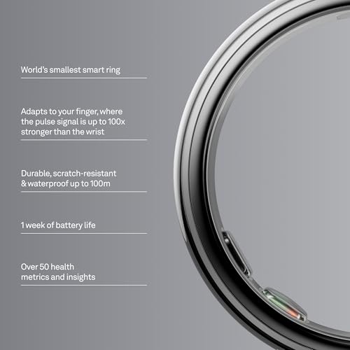 OURA Ring 5 Smart Ring - Silver - Size 6 - Fitness & Sleep Tracker - color: Silver, size: 6, style: Ring