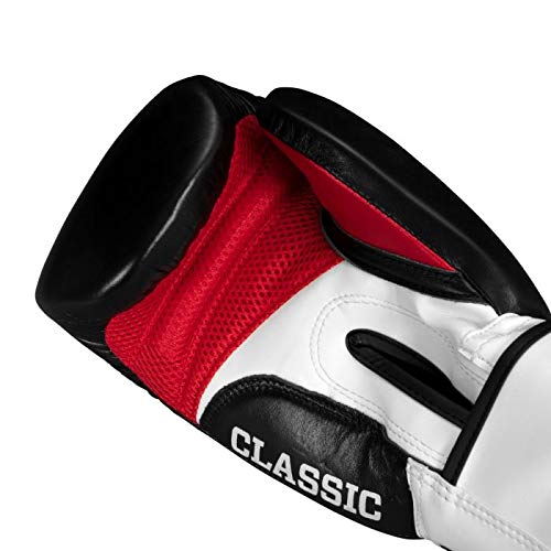 TITLE Boxing Classic Leather Super Bag Gloves 2.0 - Boxing Gloves, Punching Bag Gloves, Kickboxing Gloves, Punching Gloves, Heavy Bag Gloves, Boxing Gloves Men, Boxing Gloves Women, Boxing Equipment - color: Black/White/Red, size: Large