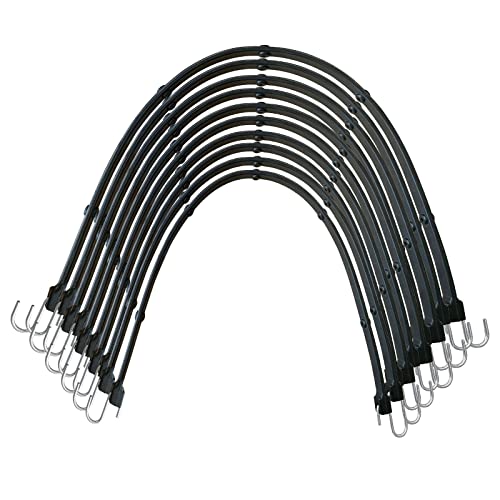 HOXWELL Adjustable 31" Rubber Bungee Cords with Hooks, EPDM Bungee Cord with 150% Max Stretch, Heavy Duty Bungee Straps for Securing Tarps, Canvases, Cargo, Motorcycle, Weatherproof, Pack of 10 - size: Adjustable 31 inch (Pack of 10)