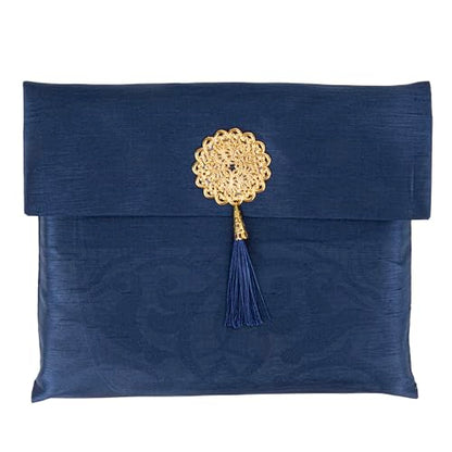 Modefa Islamic Prayer Mat Muslim Gifts - Thin Travel Muslim Prayer Rug in Taffeta Gift Bag with Tasbih Beads Prayer Matt Islam - Chenille Turkish Praying Carpet - Ramadan Gifts (Navy) - color: Navy