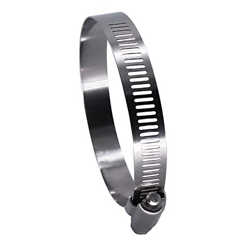 4 inch Hose Clamp Full Stainless Steel: 90mm - 114mm,10 Pack | 4 Hose Clamp Worm Gear SAE 64 Size, 1/2" Band Width Hose Clamps: smoothly install and precisely fit hose & pipe size - size: 4" Hose Clamp 90mm - 114mm (3.54" - 4.5")