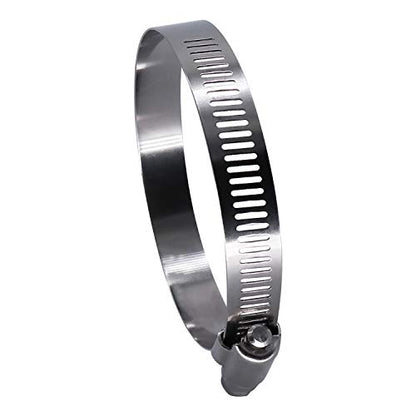 4 inch Hose Clamp Full Stainless Steel: 90mm - 114mm,10 Pack | 4 Hose Clamp Worm Gear SAE 64 Size, 1/2" Band Width Hose Clamps: smoothly install and precisely fit hose & pipe size - size: 4" Hose Clamp 90mm - 114mm (3.54" - 4.5")