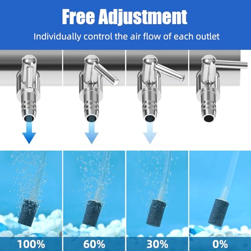 AQUANEAT Aquarium Control Valve, Fish Tank Air Valve, Air Flow Distributor Splitter for Commerical Air Pump Accessories(Large 8 Way) - size: Large