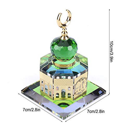Muslim Crystal Gilded Al-Aqsa Mosque Miniature Model Crystal Mosque Model Islamic Table Decor Islamic Architecture Handicraft Souvenir Desktop Decor Islamic Building Gift