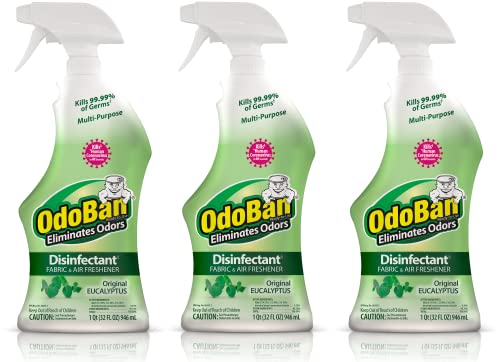 OdoBan Ready-to-Use Disinfectant and Odor Eliminator, Set of 3 Spray Bottles, 32 Ounces Each, Original Eucalyptus Scent - size: 32 Fl Oz (Pack of 3)