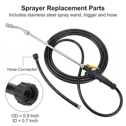 307479001 Replacement Trigger Wand with Hose for Ryobi Backpack Sprayer P2800 P2800A P2810 P2803 P2803A 18 Volt, Stainless Steel Construction with Lockable Switch & Adjustable Nozzle, 29 Inch