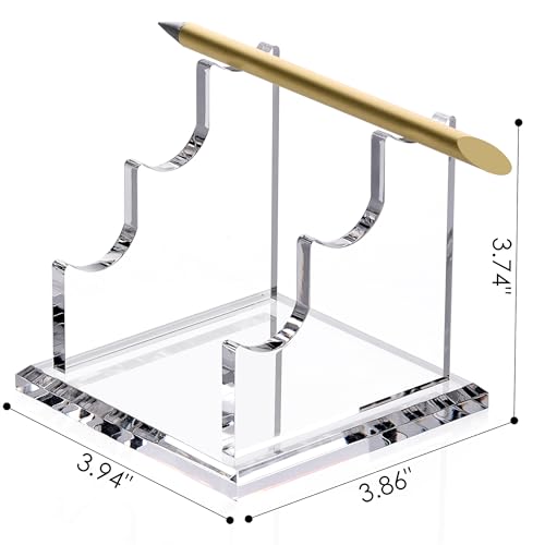 SANRUI 3 Tier Acrylic Pen Holder Display Stand, Fountain Pen Pencil Makeup Brush Rack, Ballpoint Pen Showholder, Paintbrush Drying Rack Organizer Desk for Home School Office or Store Use - style: 3 Tier