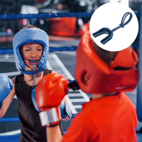 Seematn 40 Pcs Strapped Mouth Guard Bulk Football Mouthguard with Strap Youth Boxing Sports Mouthpieces Adult Mouthguard for Basketball Lacrosse Hockey Wrestling(Blue) - color: Blue