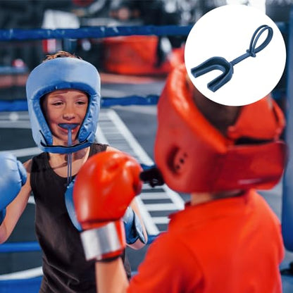 Seematn 40 Pcs Strapped Mouth Guard Bulk Football Mouthguard with Strap Youth Boxing Sports Mouthpieces Adult Mouthguard for Basketball Lacrosse Hockey Wrestling(Blue) - color: Blue