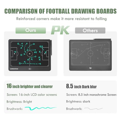 Electronic Soccer Coaching Board - 16 inch LCD Soccer Tactics Board | With Stylus Pen, Soccer Coach Gifts, Training Equipment - size: 9"W x 12"H