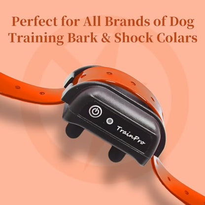 Waterproof TPU Replacement Strap for Dog Training Collar, 27.5 in - color: Orange