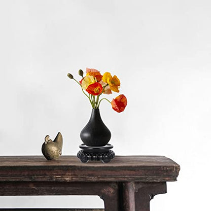 Alipis Bonsai Rotating Pedestal 5.11in Round Flowerpot Base Vase Display Stand for Tea Set Small Fish Tank Jade Home Office Flower Shop and Garden Decor