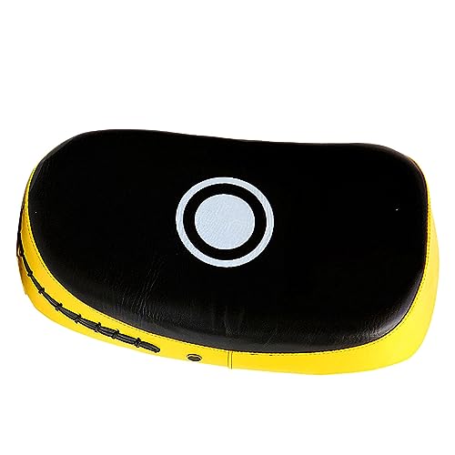 GLOGLOW Boxing Strike Pad for Training, High Density Sponge and PVC Leather, Multifunction Protective Strike Pad for Kickboxing Users - color: Yellow Stripe