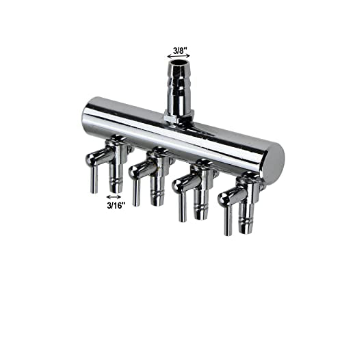 AQUANEAT Aquarium Control Valve, Fish Tank Air Valve, Air Flow Distributor Splitter for Commerical Pump Accessories(Small 4 Way) - size: Small