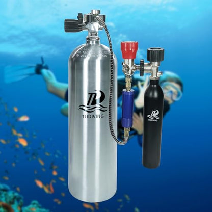 TUDIVING-11.1L Scuba Tank | 80 cu. ft Aluminum Tank | 4500psi Diving Cylinders | Air Tank | Snorkeling Gear for Adults-NO DOT (11.1L diving tank) - color: 11.1l Diving Tank