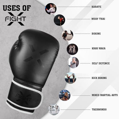 Professional Boxing Gloves Men Women – Pro Training Sparring Gloves, Heavy Bag, MMA Kickboxing Muay Thai Gloves – Hook & Loop with Wrist Support - color: Full Black, size: 10oz