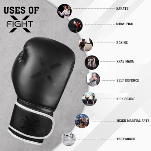 Professional Boxing Gloves Men Women – Pro Training Sparring Gloves, Heavy Bag, MMA Kickboxing Muay Thai Gloves – Hook & Loop with Wrist Support - color: Full black, size: 14oz
