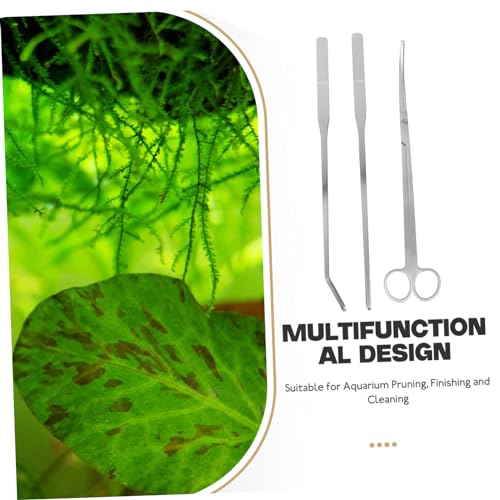 DECHOUS 1Set Aquarium Plant Tool Scissors Tweezers Spatula for Fish Tank Maintenance Compact Aquascaping Kit Long Handle Cleaning Gadgets for Aquatic Plants
