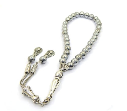 Perlin Prayer Beads Tesbih Tasbih Tespih Misbaha Subha 33, Muslim Islamic Rosary Bracelets Worship Accessories Hematite Beads Gemstone Beads Ball 8mm