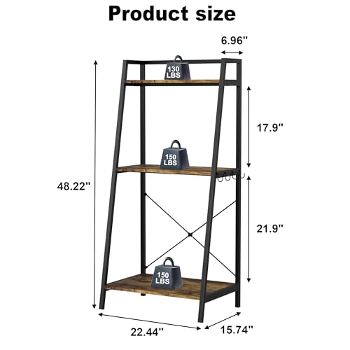 GDLF 5-10 Gallon Fish Tank Stand for 2 Aquariums, 3-Tier Shelves | Space-saving Vertical Design,Dual 10 Gallon Tank Setup, 3-Tier Storage Shelves, Metal Frame, Plant Display Space
