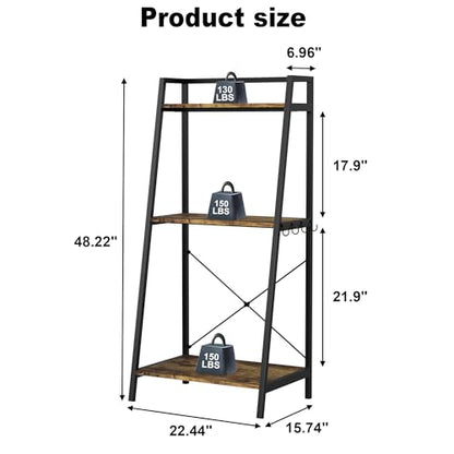 GDLF 5-10 Gallon Fish Tank Stand for 2 Aquariums, 3-Tier Shelves | Space-saving Vertical Design,Dual 10 Gallon Tank Setup, 3-Tier Storage Shelves, Metal Frame, Plant Display Space