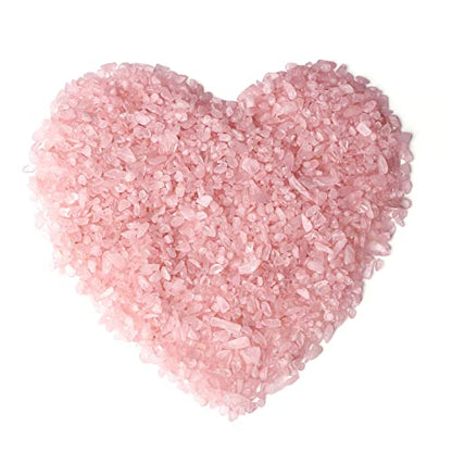 LAIDANLA Rose Quartz Crushed Stone Crystal Chips Bulk Natural Gemstones Healing Reiki Crystals Mini Quartz Vase Filler Aquarium Gravel 0.55lb - color: Pink-rose Quartz, size: 0.55 Pound-（0.28"-0.35"）