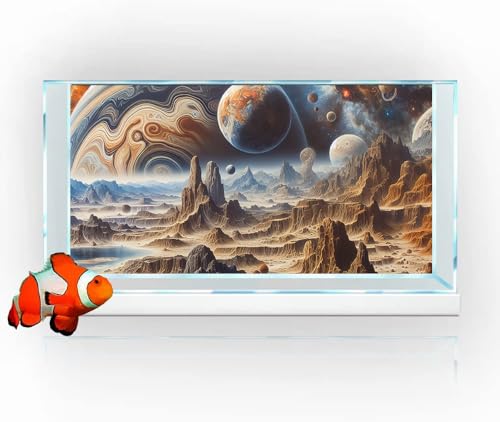 30X12IN Cosmic Spaceterrarium Background, Cool Parallel Space Themed Aquarium Reptile Habitat Background, Aquarium Background with 10EVA Double-Sided Tape - color: space02, size: 30X12in/75X30cm